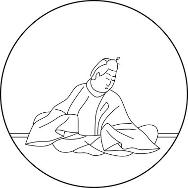 Chunagon ailesi tarafından çizilen daire çizimli Hyakunin Isshu