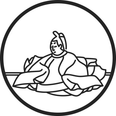 Çizgi çizimi basit Hyakunin Isshu Yosei-in
