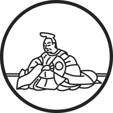 Çizgi çizimi basit Hyakunin Isshu Yasuhide Bunya