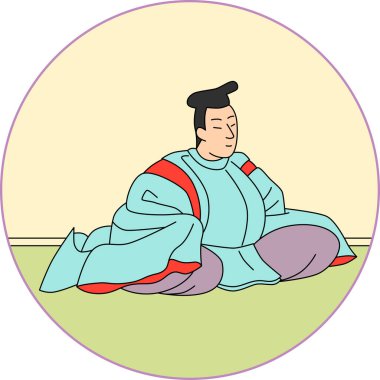 Renkli dairesel Hyakunin Isshu Chisato Oe