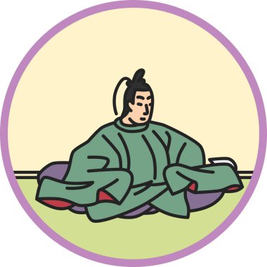 Renk dairesel basit Hyakunin Isshu Sanjo Sağ Bakanı