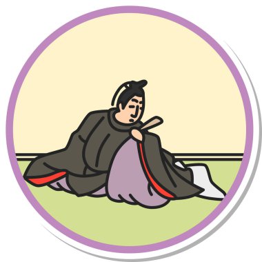 Çıkartma benzeri basit Hyakunin Isshu yazan Yokochi Bonkochi