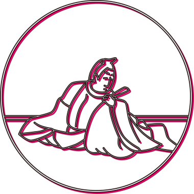 Renkli Gölge Dairesel Hyakunin Isshu Yazan Yokochi Bonkochi