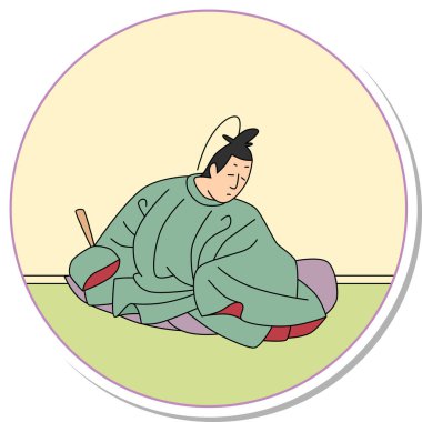 Renkli dairesel Hyakunin Isshu Yazan Korinori Sakagami