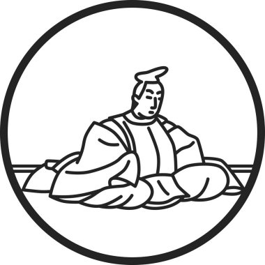Çizgi çizimi basit Hyakunin Isshu Harumichi Retsuju