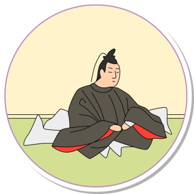 Etiket stili dairesel Hyakunin Isshu Tomonori Ki