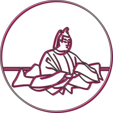 Renkli Gölge Dairesel Hyakunin Isshu Tomonori Ki
