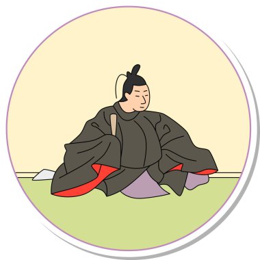 Etiket stili dairesel Hyakunin Isshu Ki Tsurayuki