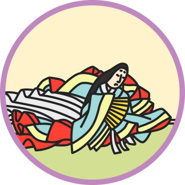 Renk dairesel basit Hyakunin Isshu Ukon