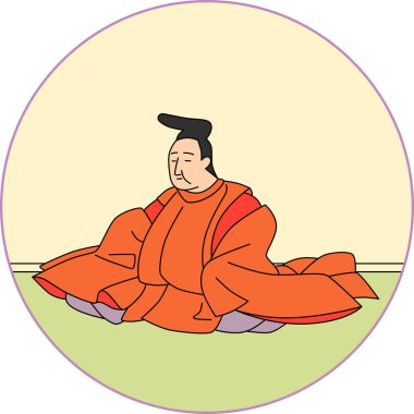 Renkli dairesel Hyakunin Isshu Motosuke Kiyohara