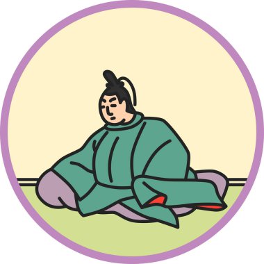 Renk dairesel basit Hyakunin Isshu Chunagon Tomotada