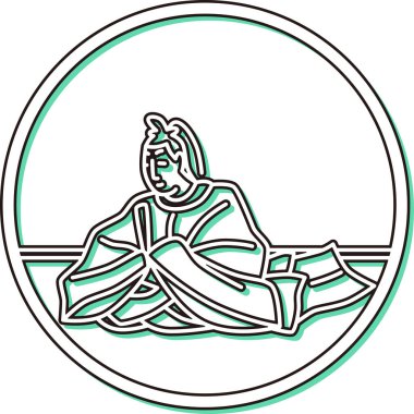 Renk Gölgesi Dairesel Basit Hyakunin Isshu Yoshinobu Onakatomi