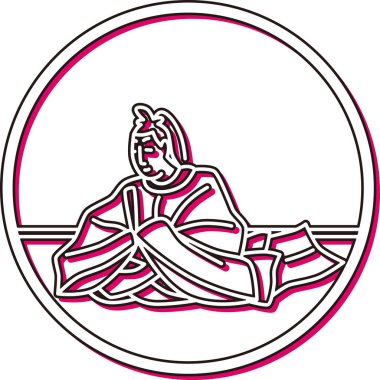 Renk Gölgesi Dairesel Basit Hyakunin Isshu Yoshinobu Onakatomi