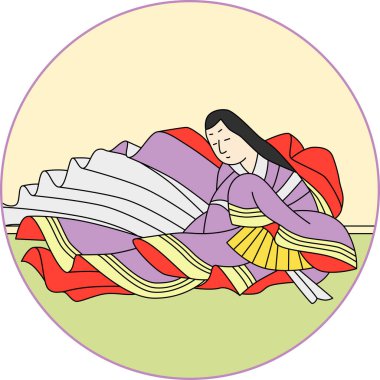 Renkli dairesel Hyakunin Isshu Udaisho Michitsunabo