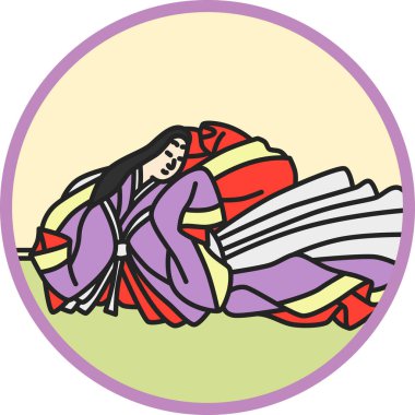 Renk dairesel basit Hyakunin Isshu Dai 23