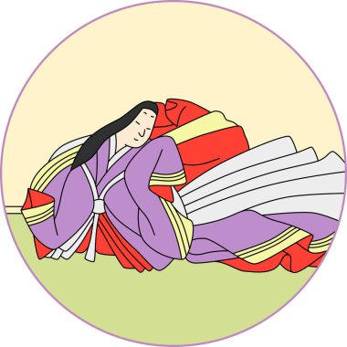 Renkli dairesel Hyakunin Isshu Dai 23