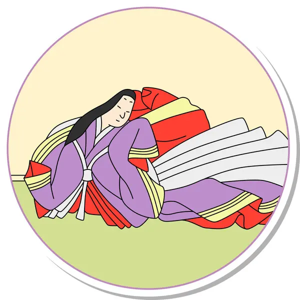 Etiket gibi dairesel Hyakunin Isshu Dai-ni-san