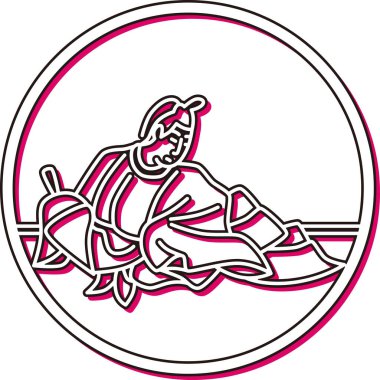 Renk Gölgesi Dairesel Basit Hyakunin Isshu Gon Chunagon Sadayori