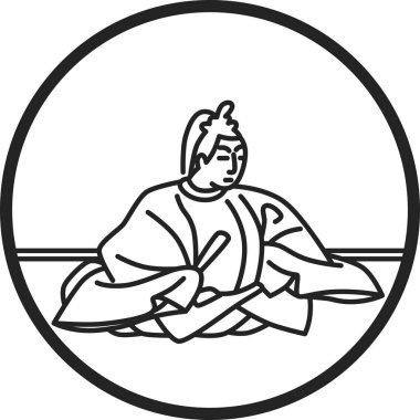 Çizgi çizimi basit Hyakunin Isshu Dainagon Tsuneshin