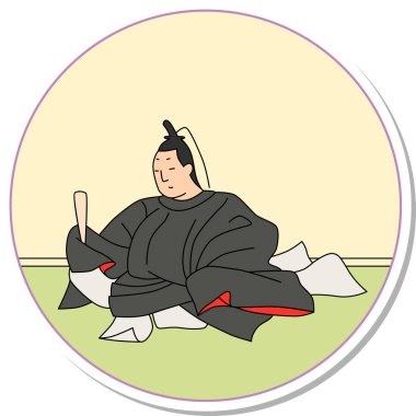 Etiket stili dairesel Hyakunin Isshu Yazan Mae Chunagon Masafusa