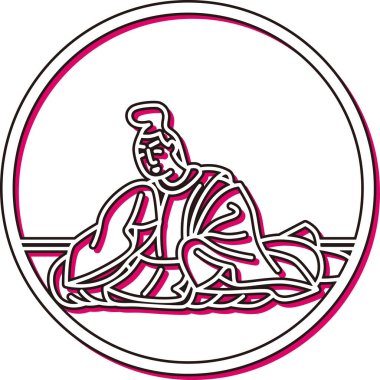 Renkli Gölge Dairesel Basit Hyakunin Isshu Yazan Toshiyori Minamoto