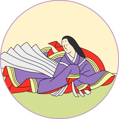 Renkli dairesel Hyakunin Isshu Taikenmonin Horikawa