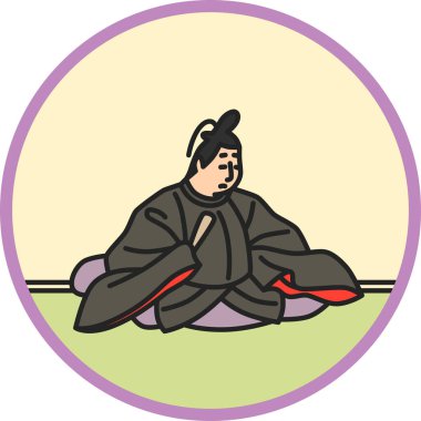 Renk dairesel basit Hyakunin Isshu Gotokudaiji sol bakan