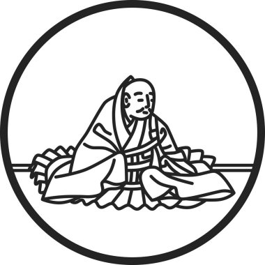 Çizgi çizimi basit Hyakunin Isshu Doin Hoshi