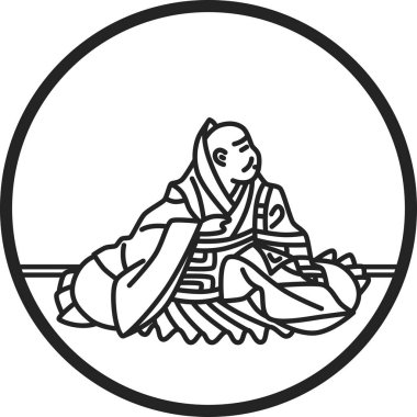 Çizgi çizimi basit Hyakunin Isshu Jakuren Hoshi