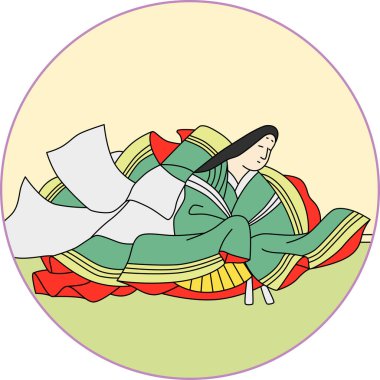 Color circular Hyakunin Isshu Nijoin Sanuki clipart