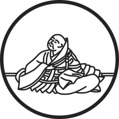 Eski Daiso Sho Jien 'den basit Hyakunin Isshu çizimi