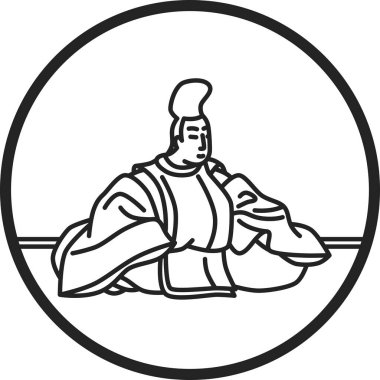 Çizgi çizimi basit Hyakunin Isshu Junii leetaka