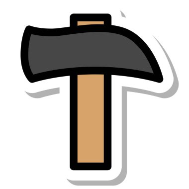 Sticker Work tool single item icon, hammer clipart