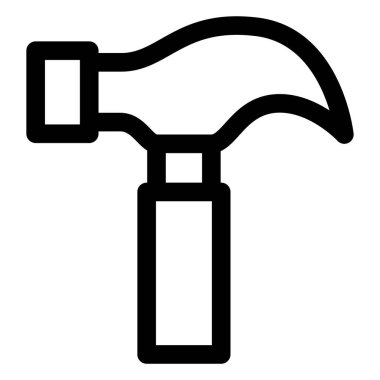 Line drawing Work tool single item icon, hammer clipart