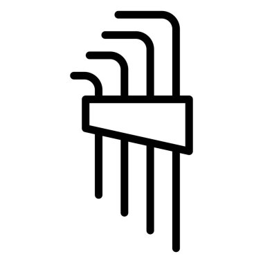 Satır çizimi Tek çalışma aracı simgesi hex anahtarı