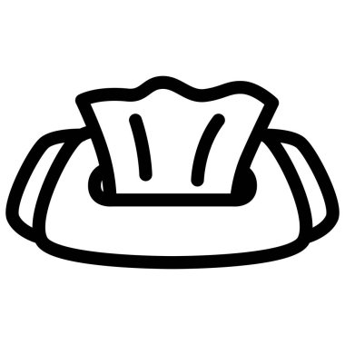 Afetin ıslak dokuyu önlemesi için gerekli öğelerin tek satır çizimi simgeleri