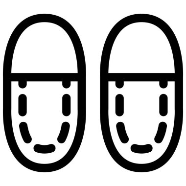 Afet önleme terlikleri için gerekli öğelerin tek öğe simgeleri satır çizimi