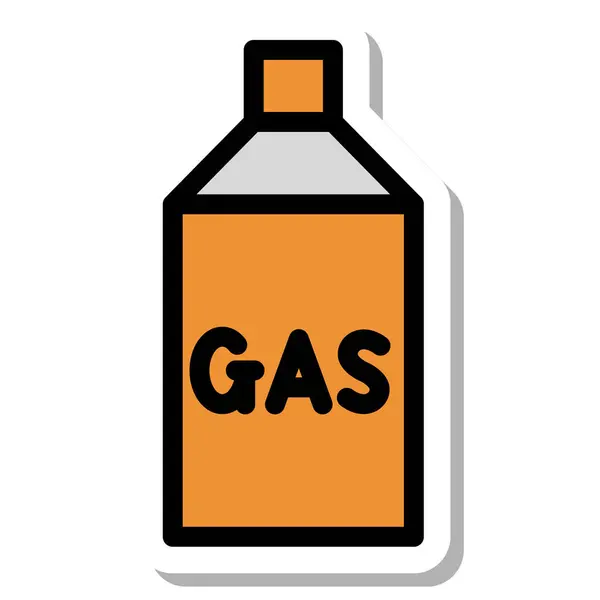 stock vector Sticker Single item icons of items necessary for disaster prevention gas cylinder