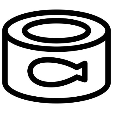 Afet önleme için gerekli öğelerin tek öğe simgeleri satır çizimi Konserve gıdalar