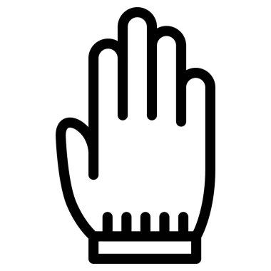 Afet önleme iş eldivenleri için gerekli öğelerin tek öğe simgeleri satır çizimi