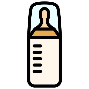 Afet önleyici bebek şişesi için gerekli öğelerin tek renk simgeleri