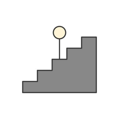 Renk İstasyonu ikon illüstrasyon merdivenleri