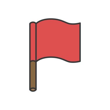 Renk İstasyonu ilgili simge illüstrasyon işareti bayrağı