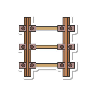 Çıkartma İstasyonu bağlantılı simge illüstrasyon parçası