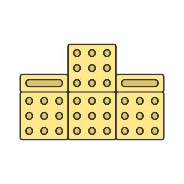 Renk İstasyonu ilgili simge illüstrasyonu Braille bloğu