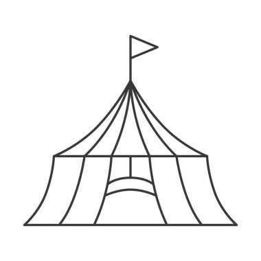 Satır çizimi Tema Parkı ile ilgili tek resim simgesi Circus Ten