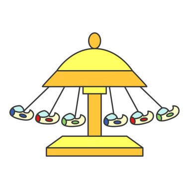 Renk temalı park ilgili tek illüstrasyon simgesi Hava trapezi seti