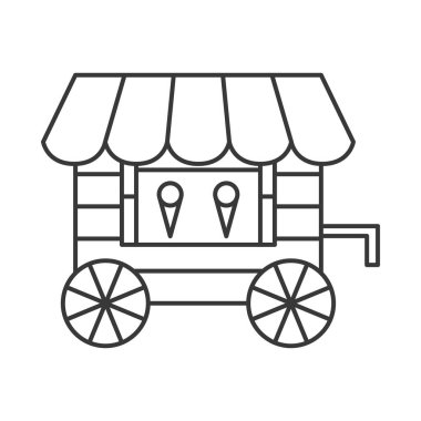 Satır çizimi Tema Parkı ile ilgili tek öge resimleme simgesi Mobil satın alma seti