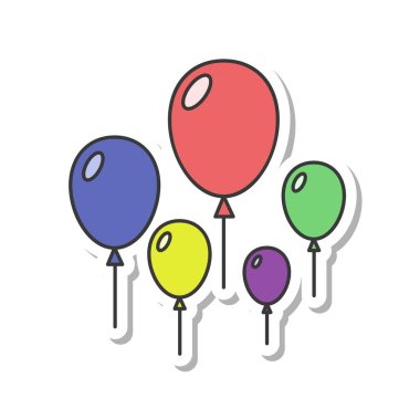 Çıkartma Tema Parkı ile ilgili tek illüstrasyon simgesi belirleme balonları