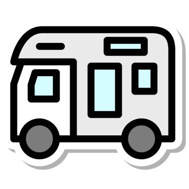 Etiketli Araç simgesi illüstrasyon kampçısı